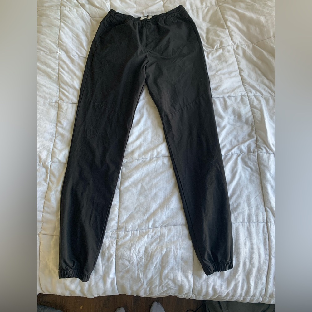 Black parachute pants